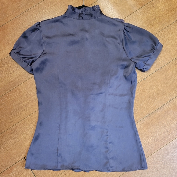 Charlotte Russe Victorian Style Short Sleeve Button Down Shirt - Picture 5 of 5